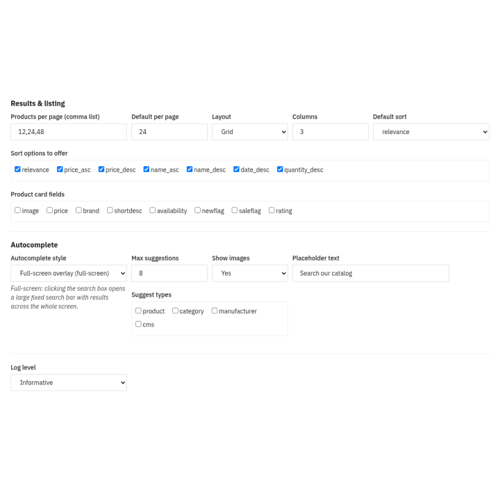 Ricerca Elasticsearch per PrestaShop: filtri a faccette