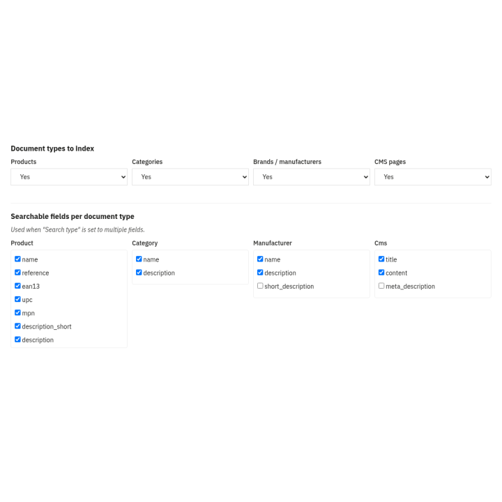 Elasticsearch-Suche für PrestaShop: facettierte Filter