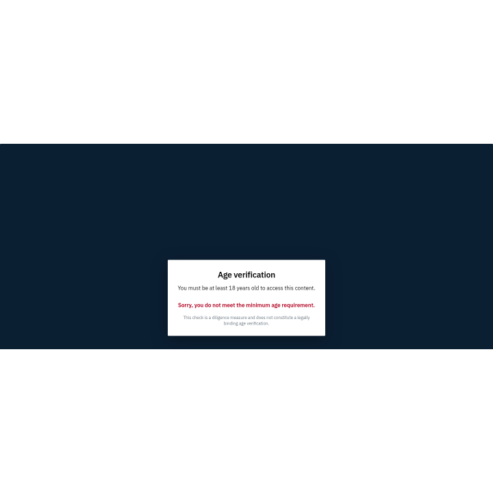 Blokkering wanneer de leeftijd niet wordt bevestigd