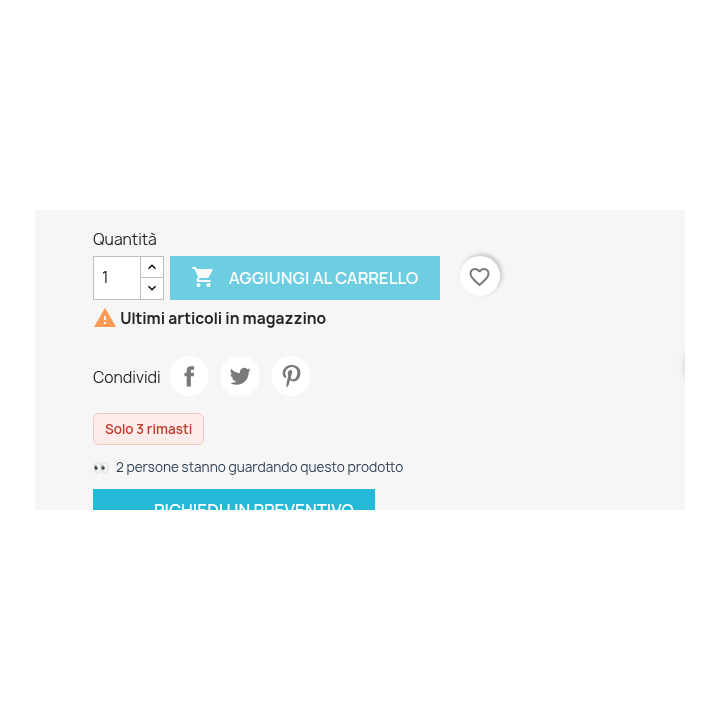 Esempio: scorte residue e visitatori sulla scheda prodotto