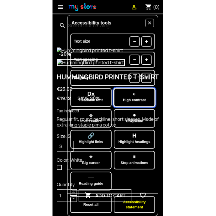 Accesibilidad para PrestaShop: barra WCAG 2.1 AA y EAA
