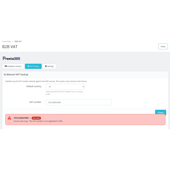 NIF-IVA B2B para PrestaShop: validación VIES automática