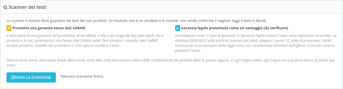 Scheda Text scanner