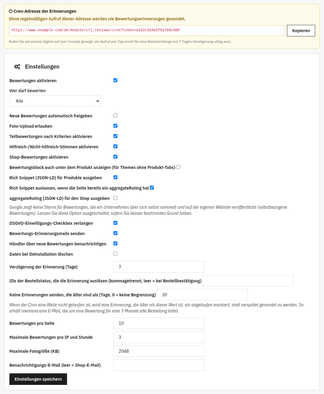 Einstellungen