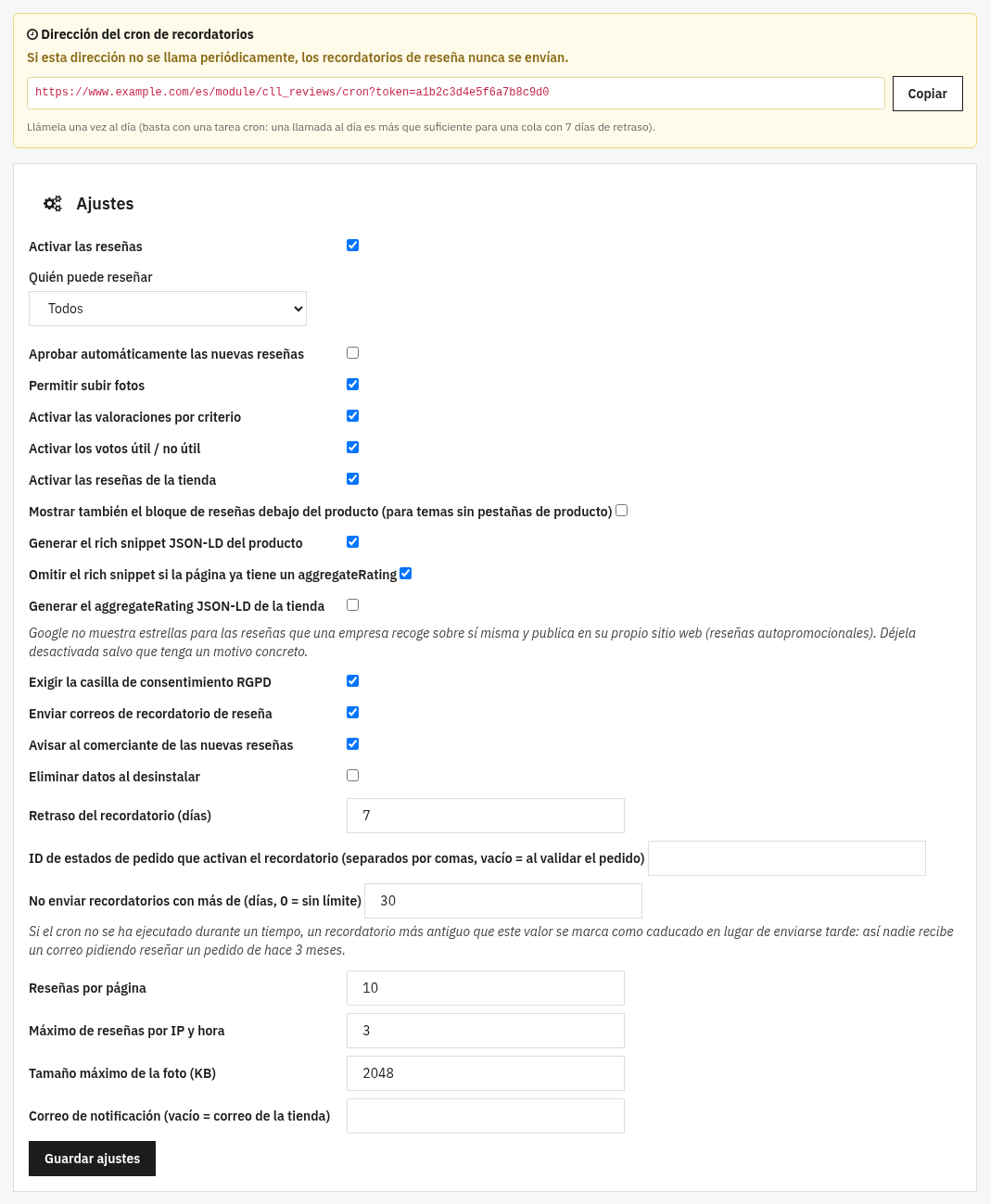 Ajustes